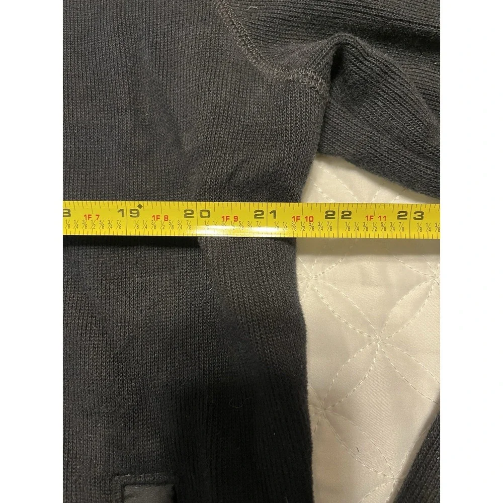 Mens Nautica Zip Up Sweater L Large Black Cotton Windbreaker Back
